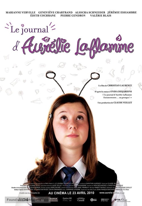 Le journal d&#039;Aur&eacute;lie Laflamme - Canadian Movie Poster