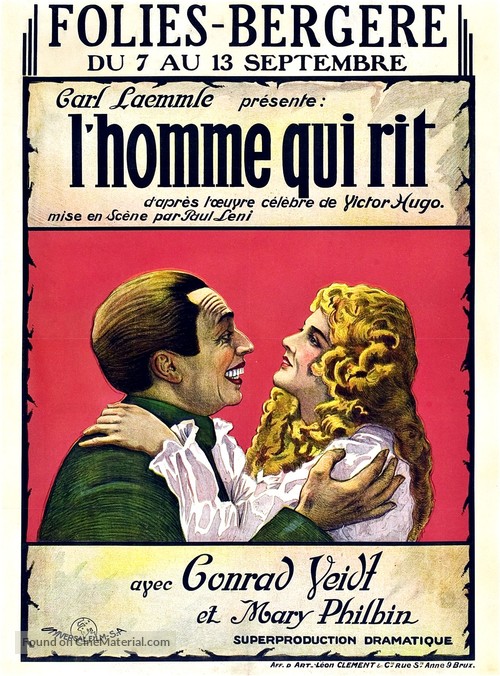 The Man Who Laughs - Belgian Movie Poster