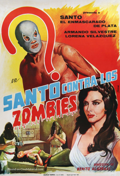 Santo contra los zombies - Spanish Movie Poster