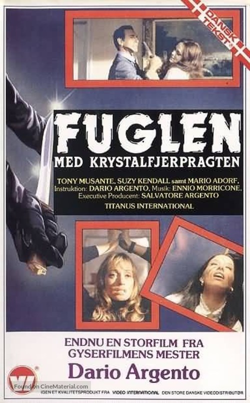 L&#039;uccello dalle piume di cristallo - Danish VHS movie cover