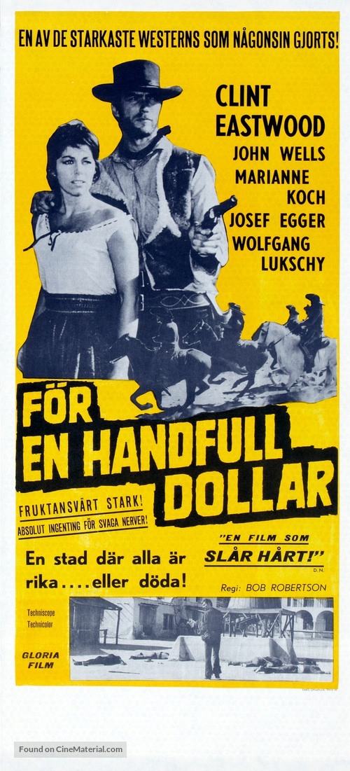Per un pugno di dollari - Swedish Movie Poster