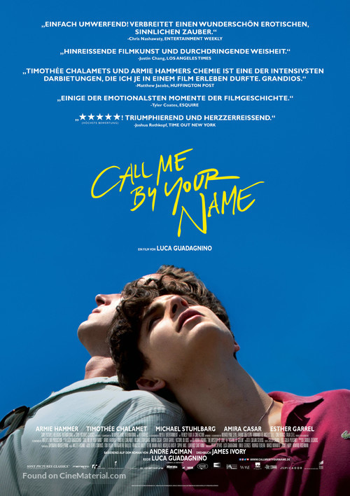 Call Me by Your Name - German Movie Poster