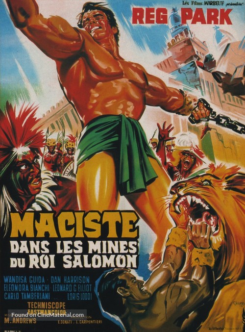 Maciste nelle miniere di re Salomone - French Movie Poster