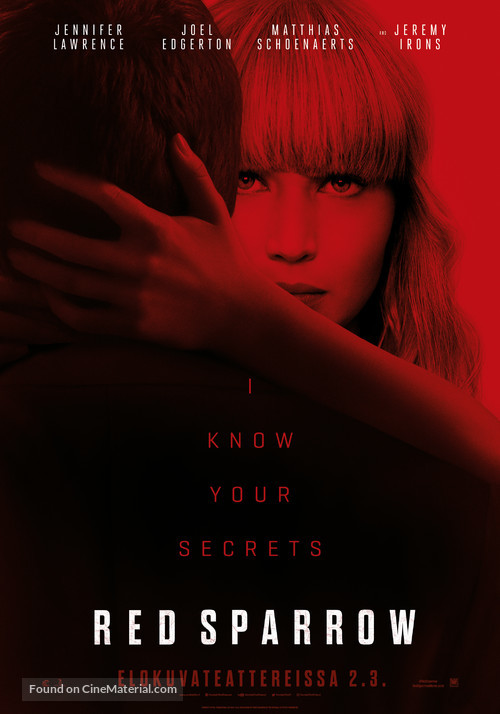 Red Sparrow - Finnish Movie Poster