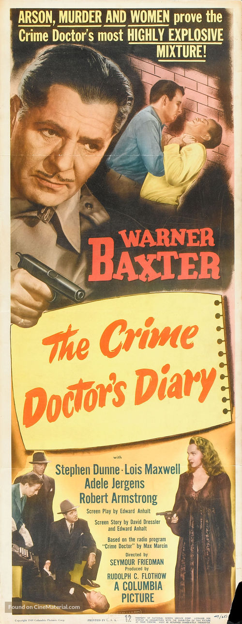 The Crime Doctor&#039;s Diary - Movie Poster