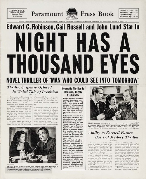 Night Has a Thousand Eyes - poster