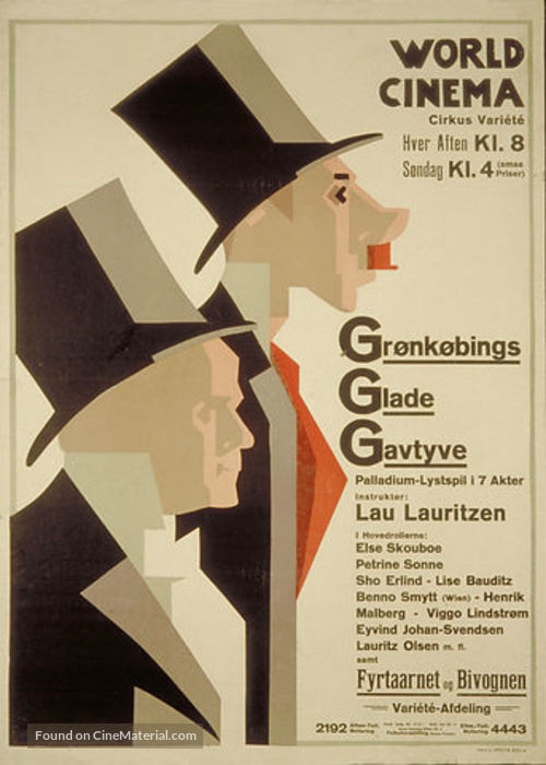 Gr&oslash;nk&oslash;bings glade gavtyve - Danish Movie Poster