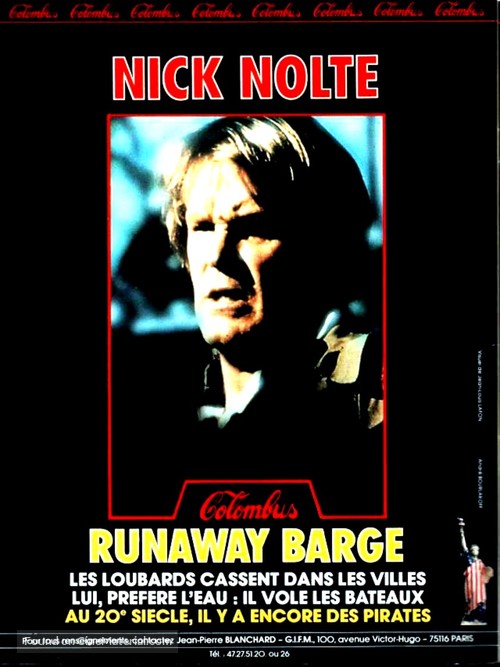 The Runaway Barge - French Movie Poster