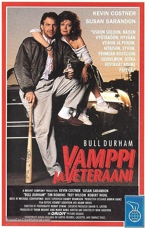 Bull Durham - Finnish VHS movie cover