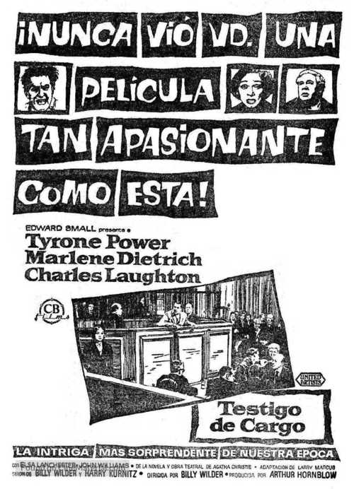Witness for the Prosecution - Spanish Movie Poster