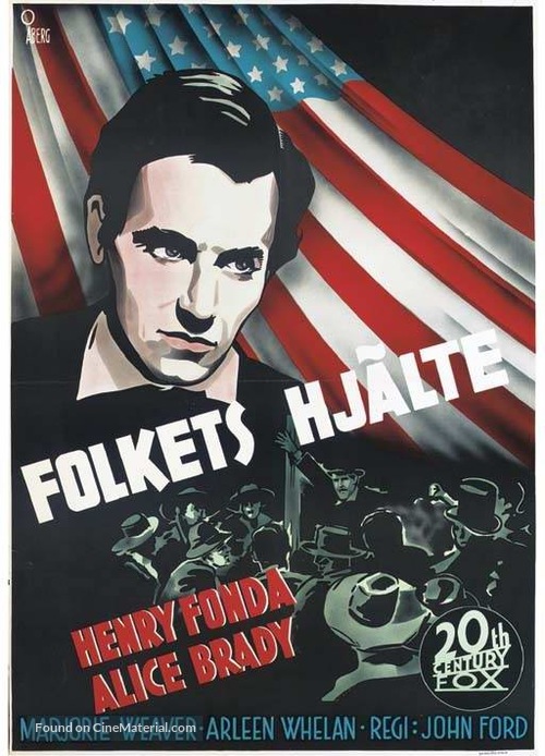 Young Mr. Lincoln - Swedish Movie Poster