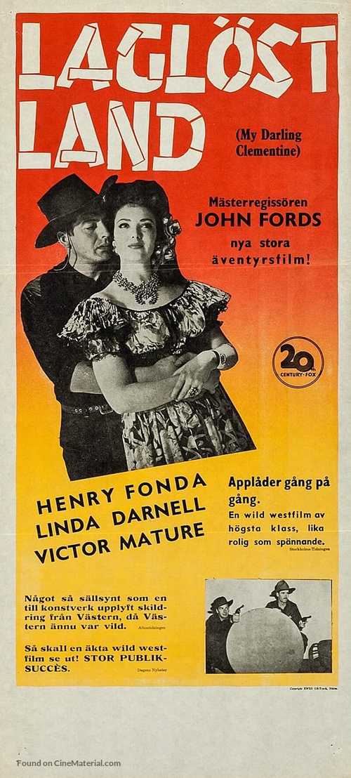 My Darling Clementine - Swedish Movie Poster