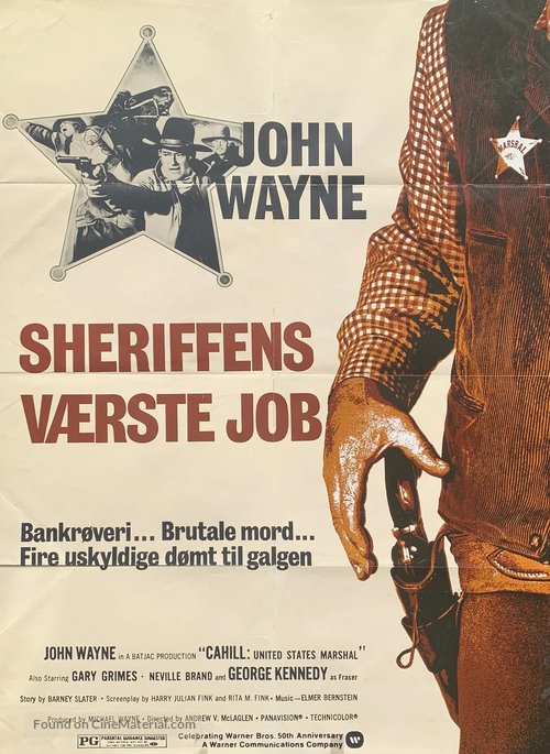 Cahill U.S. Marshal - Danish Movie Poster