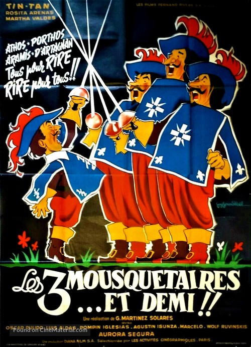 Los tres mosqueteros y medio - French Movie Poster