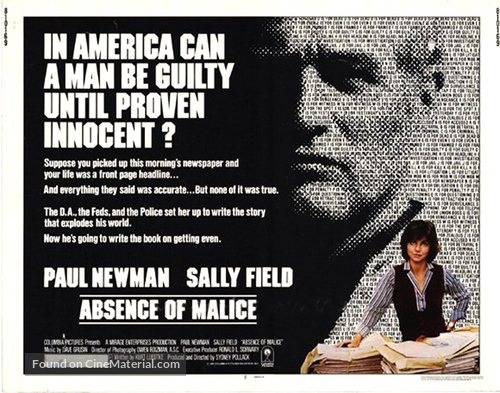 Absence of Malice - Movie Poster