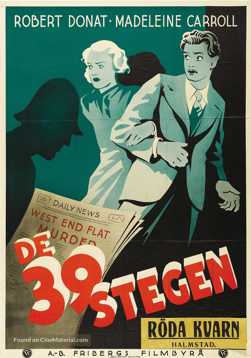 The 39 Steps - Swedish Movie Poster