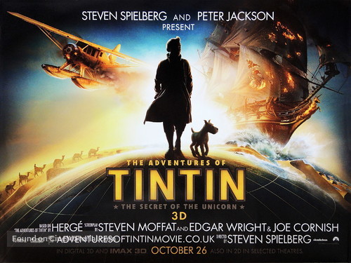 The Adventures of Tintin: The Secret of the Unicorn - British Movie Poster