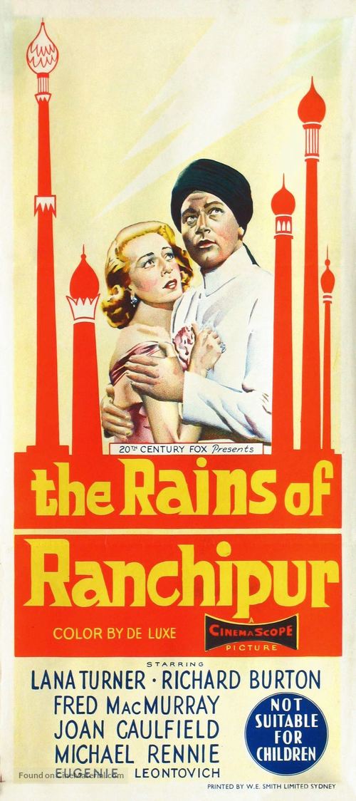The Rains of Ranchipur - Australian Movie Poster