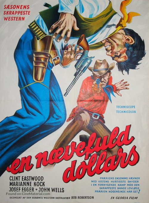 Per un pugno di dollari - Danish Movie Poster