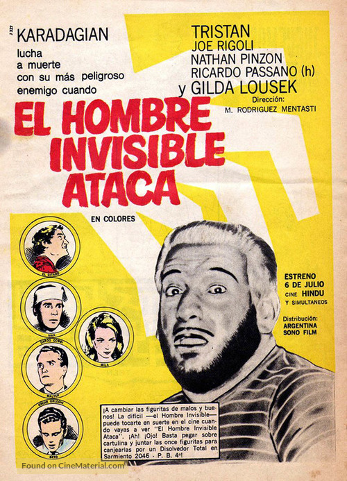 El hombre invisible ataca - Argentinian Movie Poster