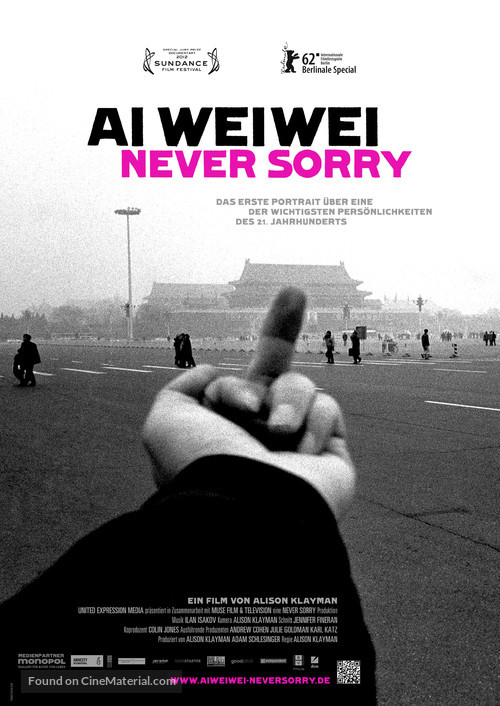 Ai Weiwei: Never Sorry - German Movie Poster