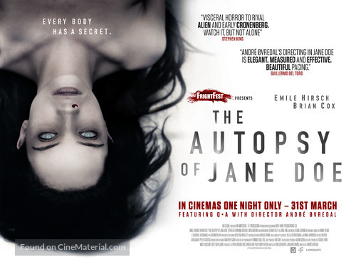 The Autopsy of Jane Doe - British Movie Poster