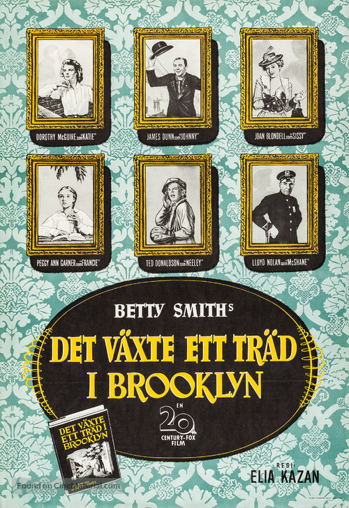 A Tree Grows in Brooklyn - Swedish Movie Poster