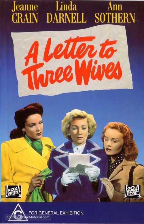 A Letter to Three Wives - Australian DVD movie cover