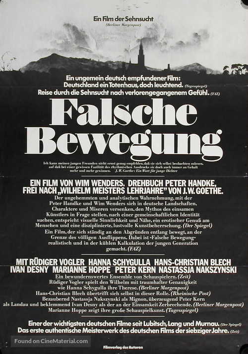 Falsche Bewegung - German Movie Poster