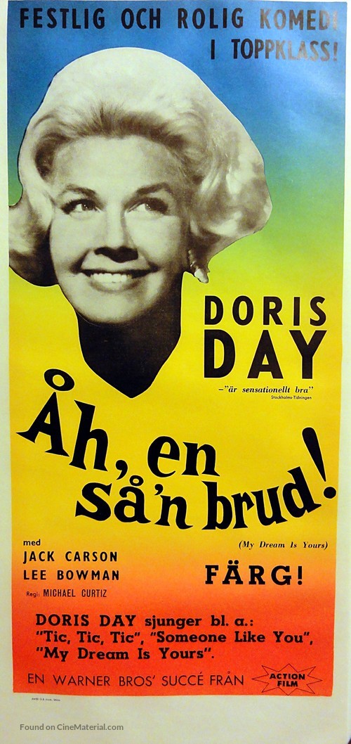 My Dream Is Yours - Swedish Movie Poster