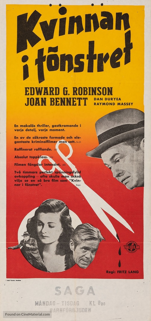 The Woman in the Window - Swedish Movie Poster