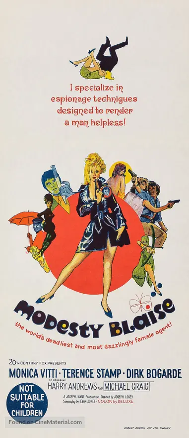 Modesty Blaise 1966 Australian Movie Poster