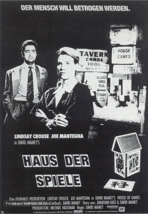 House of Games - German Movie Poster