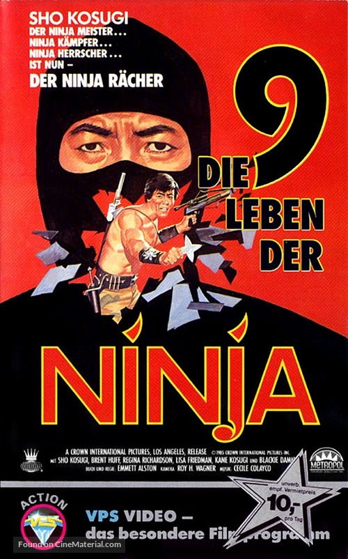 Nine Deaths of the Ninja - German VHS movie cover