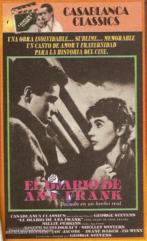 The Diary of Anne Frank - Argentinian VHS movie cover