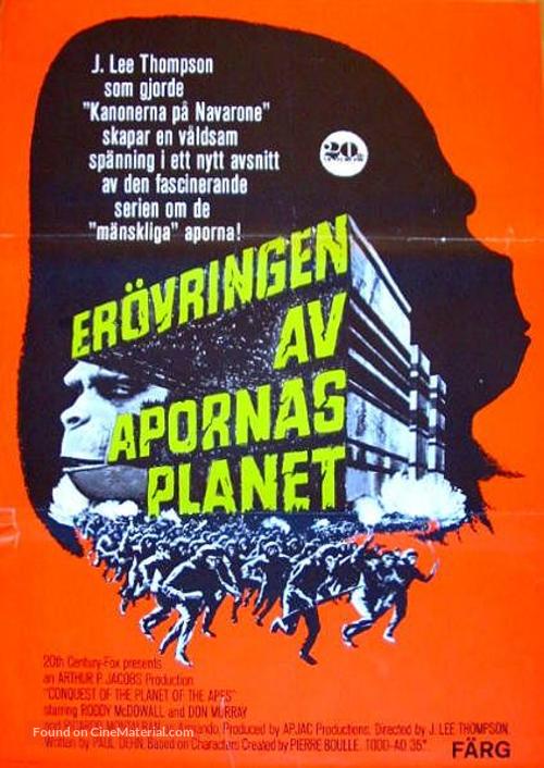 Conquest of the Planet of the Apes - Swedish Movie Poster