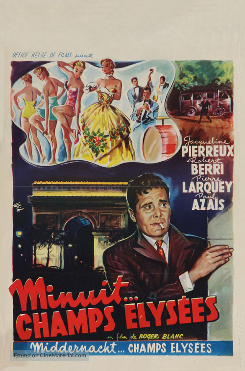 Minuit, Champs-&Eacute;lys&eacute;es - Belgian Movie Poster