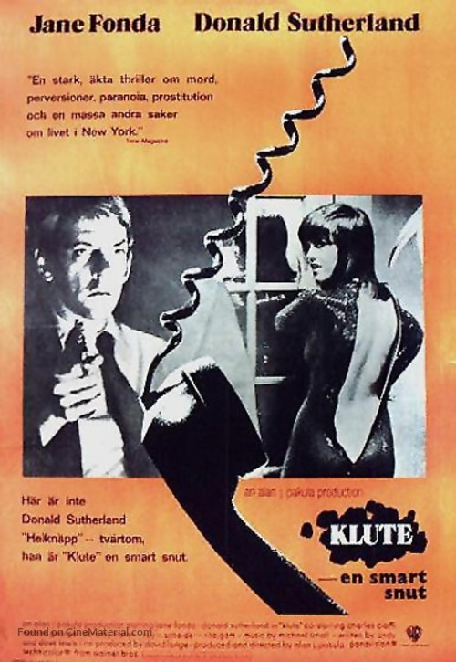 Klute - Swedish Movie Poster