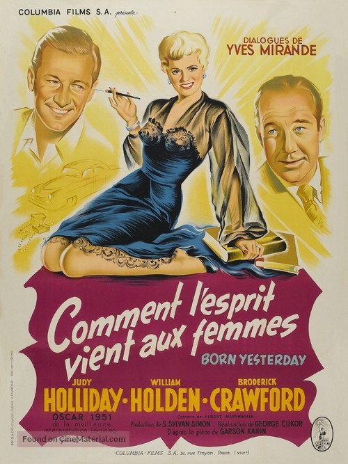 Born Yesterday - French Movie Poster