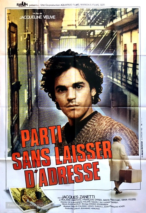 Parti sans laisser d&#039;adresse - French Movie Poster