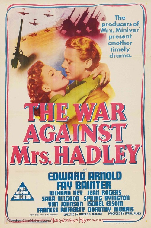 The War Against Mrs. Hadley - Australian Movie Poster