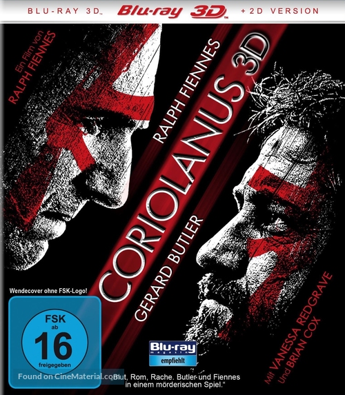 Coriolanus - German Blu-Ray movie cover