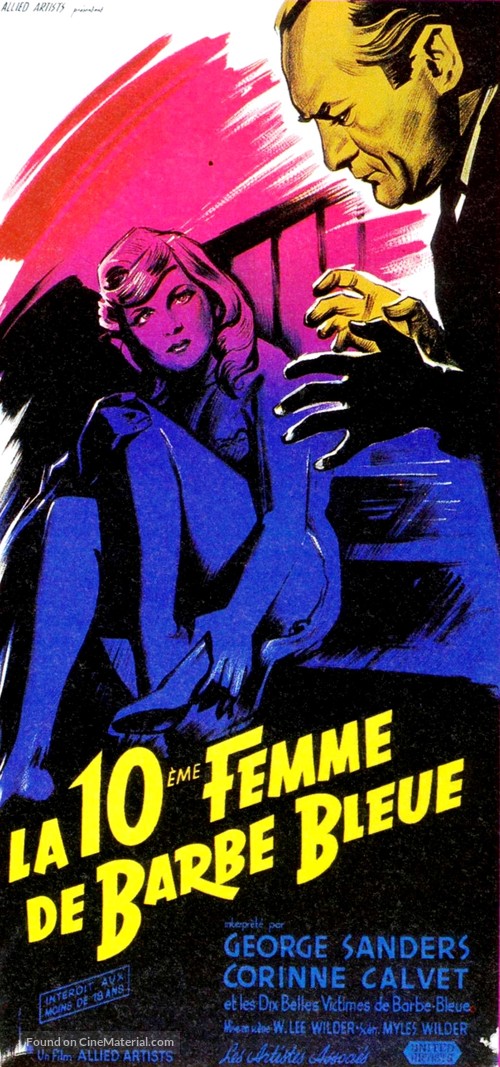 Bluebeard&#039;s Ten Honeymoons - French Movie Poster