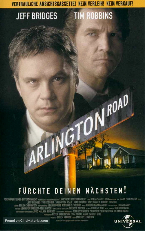 Arlington Road - German VHS movie cover