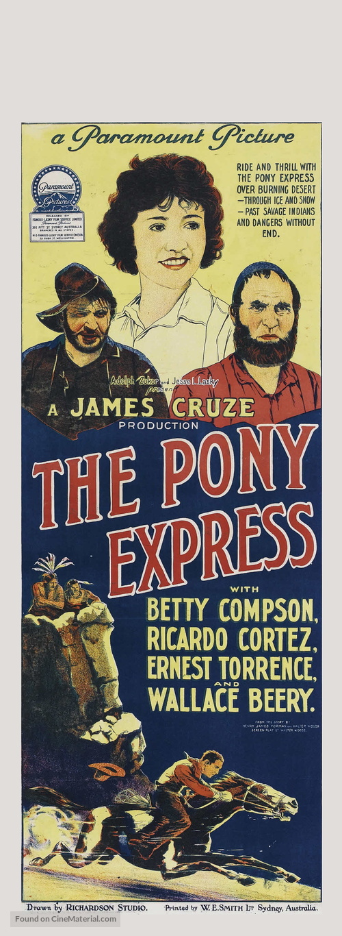The Pony Express - Australian Movie Poster