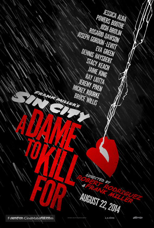 Sin City: A Dame to Kill For - Advance movie poster