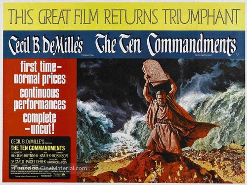 The Ten Commandments - British Re-release movie poster