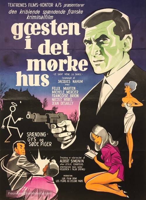 Le Saint m&egrave;ne la danse - Danish Movie Poster