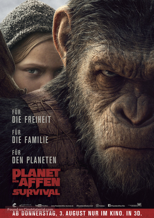War for the Planet of the Apes - German Movie Poster