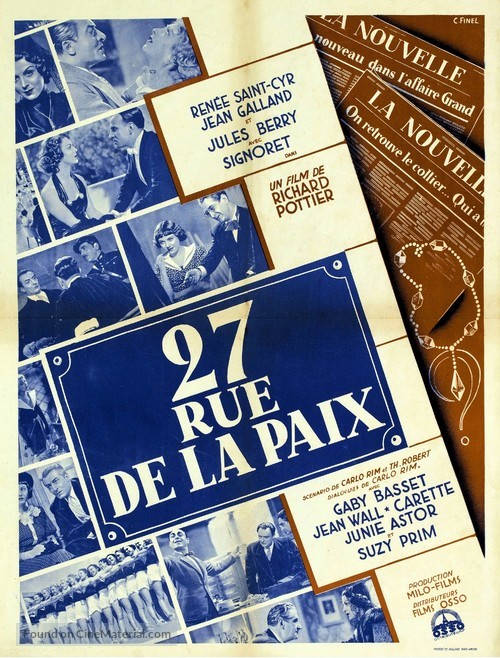 27 rue de la Paix - French Movie Poster